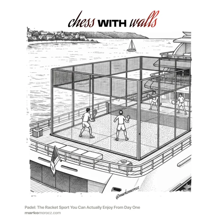 Playin padel on a yacht at the sea